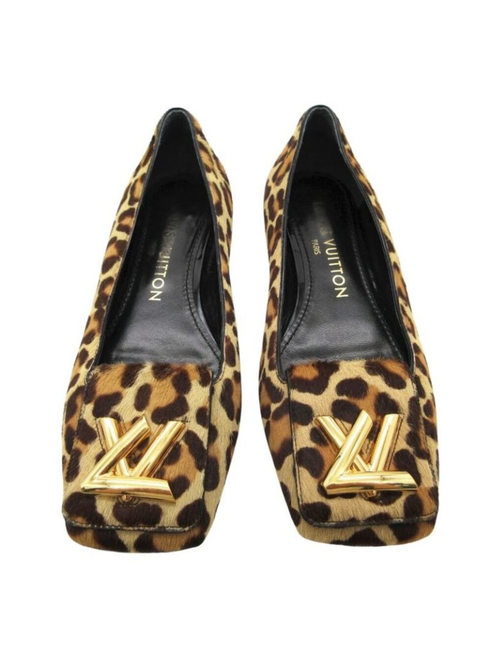 Louis Vuitton Ballet Shoes Shake Line Ballerina Calf Hair Leopard Print Lvlogo
